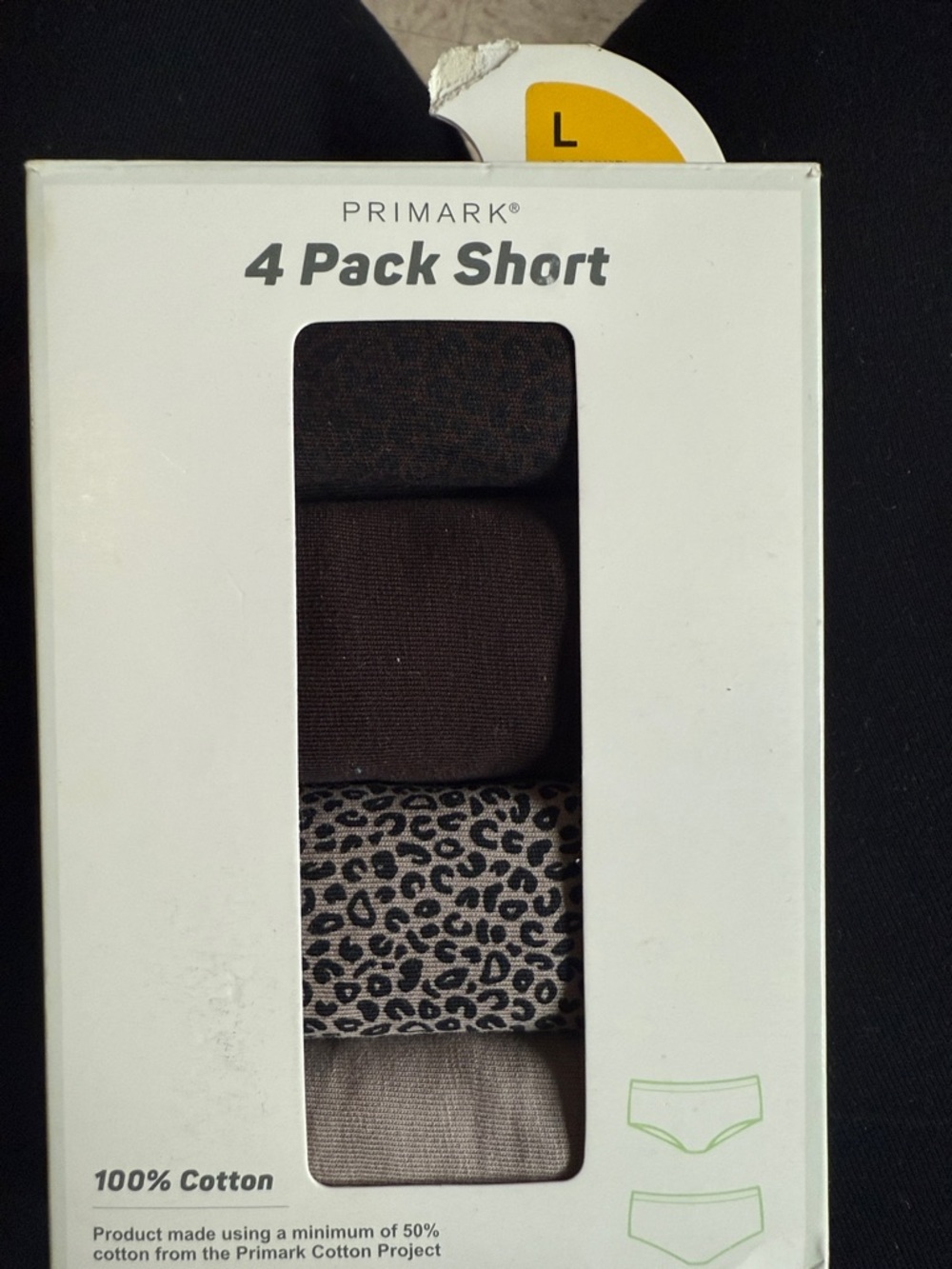 Primark 4 Pack Short Briefs in Dark Brown, Leopard and Light Beige